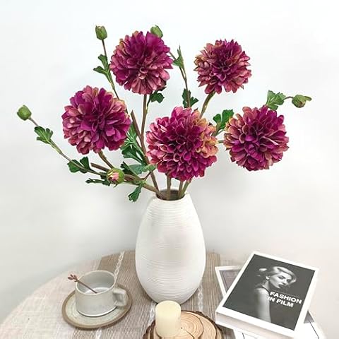 ATFL 24" Artificial Silk Dahlia Flowers Cover