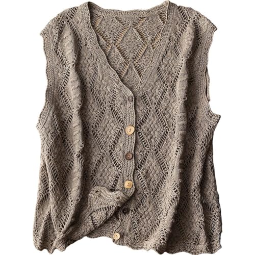 Chaleco de crochet sin mangas holgado para evitar el calor con estilo 2