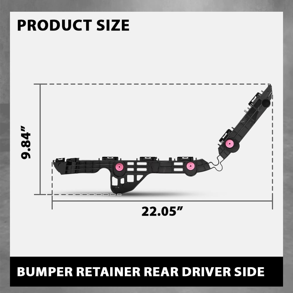 Rear Bumper Retainer Support Bracket Driver Side POM Plastic Compatible with Toyota Camry 2018-2024 5257606160, TO1132128 Black