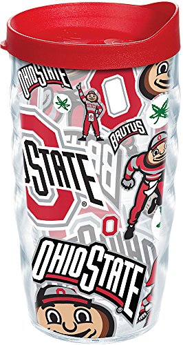 Tervis Made in USA Double Walled Ohio State Buckeyes Insulated Tumbler Cup Keeps Drinks Cold & Hot, 10oz Wavy, All Over