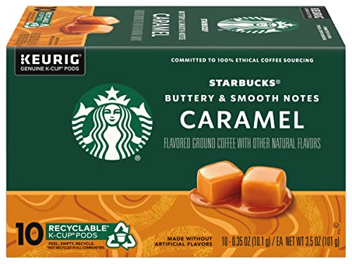 Image of Starbucks Flavored Coffee K-Cup Pods, Caramel Flavored Coffee, Made without Artificial Flavors, Keurig Genuine K-Cup Pods, 10 CT K-Cups /Box (Pack of 1 Box)