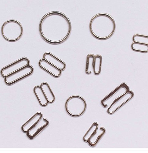 60 Pieces Bra Adjuster, MBODM Metal Underwear Adjustment Buckle Bra Hook Ring and Sliders Underwear Accessories(Gold,Silver) (6mm, Silver)