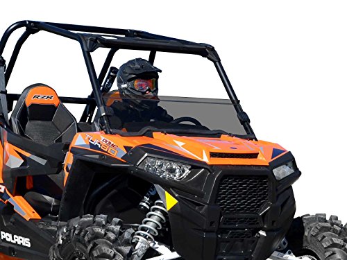 SuperATV Lightly Tinted Scratch Resistant Half Windshield for Polaris RZR Models (See Fitment) | 1/4" Polycarbonate | Hard Coated | Full Length Rubber Seal for a Great Fit | USA Made