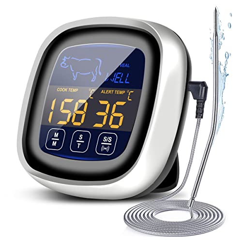 Vedozo Digital Meat Thermometer For Cooking, Instant Read Lcd Touchscreen Food Thermometer With Long Probe, Cooking Thermometer And Clock Timer For Kitchen, Bbq, Oven By Giveme5 #TOP5