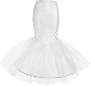 Polyester Wedding Dress Bustle Fishtail Underskirt for Full Shape Formal Gowns White