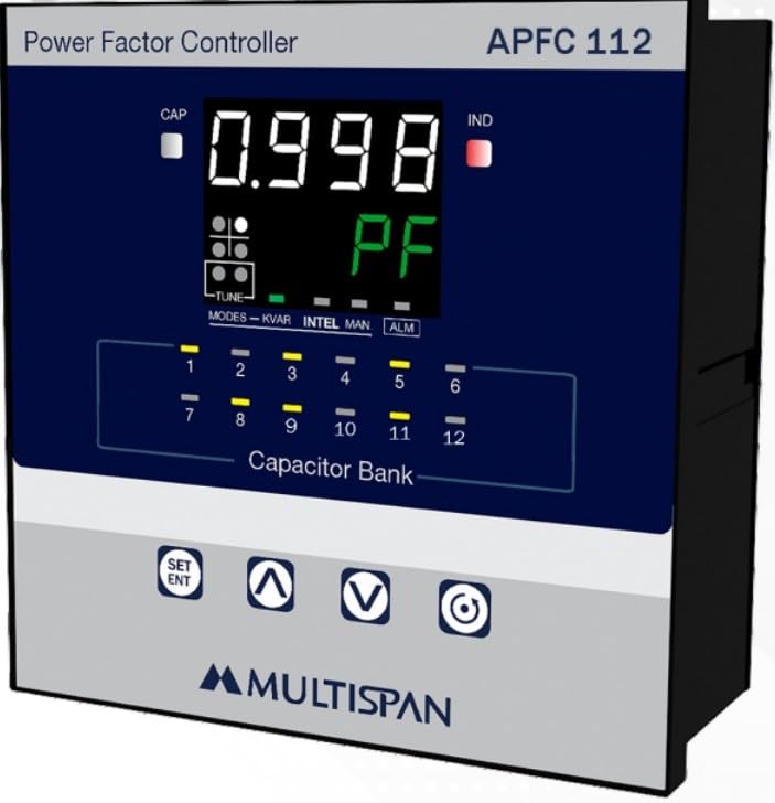 Multispan APFC-112 Automatic Power Factor Controller, 12 Stage Relay, 1CT Sensing-image-2