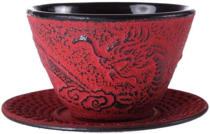 lachineuse, Chinese Dragon Cast Iron Tea Set, 1 Teapot, 4 Cast Iron Cups & Infuser Filter, Capacity 0.8L - Image 5