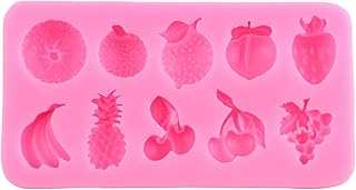 Fruit Fondant Molds Mini Strawberry Pineapple Banana Peach Chocolate Silicone Mold For Cake Decorating Cupcake Topper Candy Gum Paste Polymer Clay