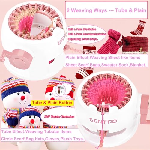 PKHOUHYI Sentro 22 Knitting Machine, Sentro 22 Needles Knitting Machine Automatic Circular Weaving Spinning Knitting Loom Machine Kit for Adults and Beginners for Scarf/Hats/Sweater/Kintting Toys by PKHOUHYI - Used condition - Image 5