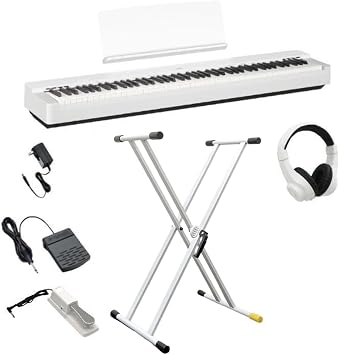 Headphone & Sustain Pedal Included Successor Model Yamaha P-225 Electronic Piano, 88 Keys, P Series P-225 Stand Set, WH White