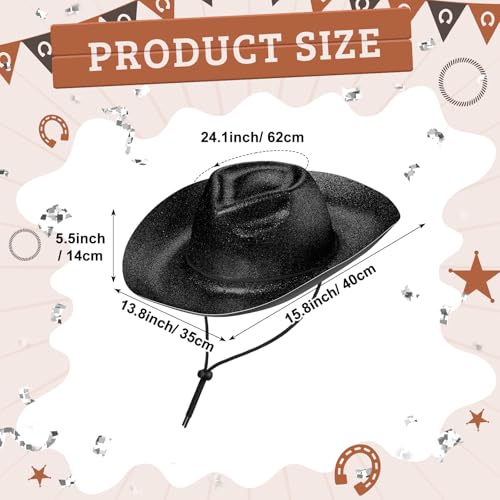Image of Shyyween 24pcs Sparkly Western Cowgirl Hats for Adult Bulk Glitter Cowboy Hat Adjustable for Men Women Bachelor Western Party