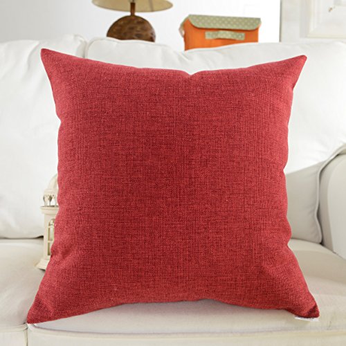 Home Brilliant, Federa cuscino in lino ultra morbido, Tessuto, Burgundy, 26