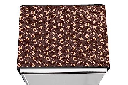 Image of Stylista Refridgerator top Cover Suitable for Samsung RR21C2F25HS /HL, 189 Liter Fridge, Dimension (WXD) 71x109 CM, Floral Pattern Coffee Brown