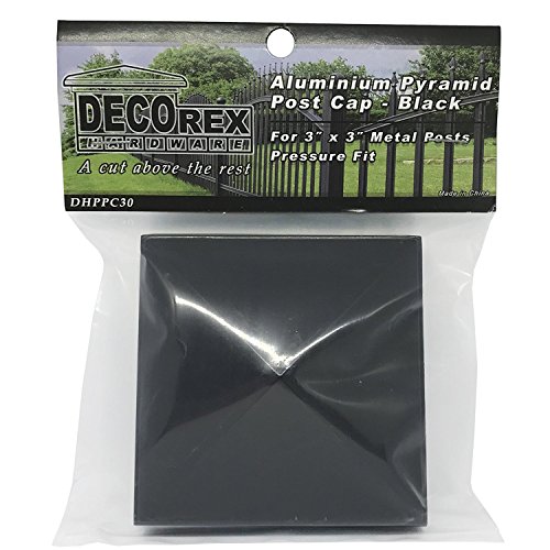 3" x 3" Aluminium Pyramid Post Cap for Metal Posts - Pressure Fit - Black