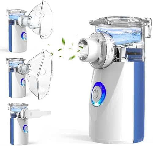 Portable Nebulizer Machine for Kids Adults - Rechargeable Handheld Nebuliser Nebuliser Machine for Home & Travel - Blue
