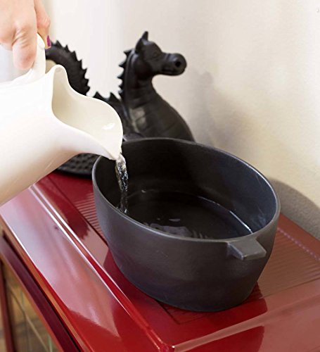 image for Plow & Hearth Dragon Wood Stove Steamer | Cast Iron Fireplace Humidifi