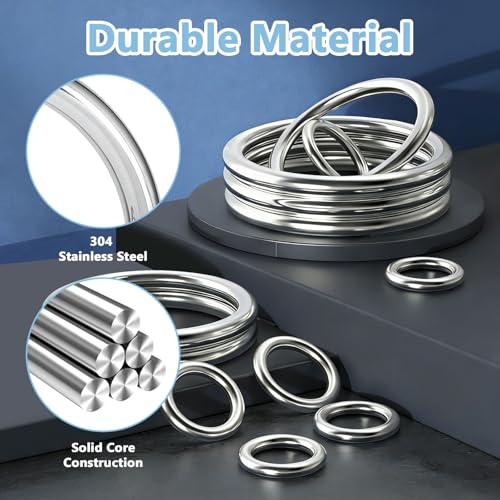 Metal Rings for Crafts, 2 Inch Stainless Steel Rings, 8 Pcs for DIY Decor, Hanging, Weaving & More - Image 3