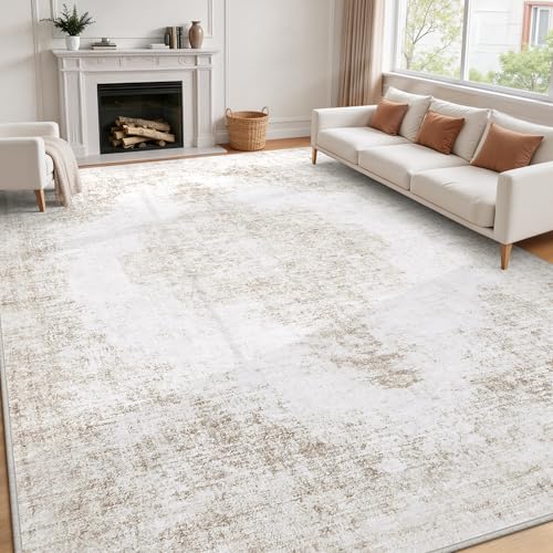 Tosuoka 8x10 Beige Boho Washable Rug