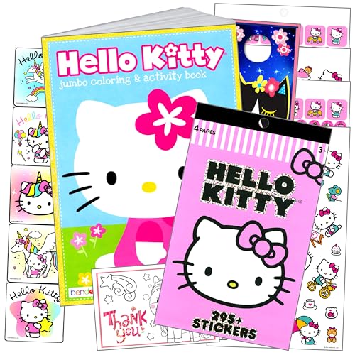Image of Bendon Hello Kitty Coloring Books and Stickers with Coloring Book Set, Hello Kitty Stickers, Reward Sticker Set, and More