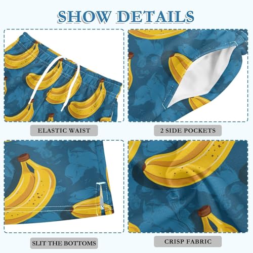 senya Boys Athletic Short Yellow Bananas Cartoon Soft Pants Summer Shorts Bottoms with Pocket2
