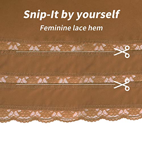 Image of MANCYFIT Half Slips for Women Underskirt Dress Extender Lace Trim Knee Length Midi Skirt 19-26 inch Length