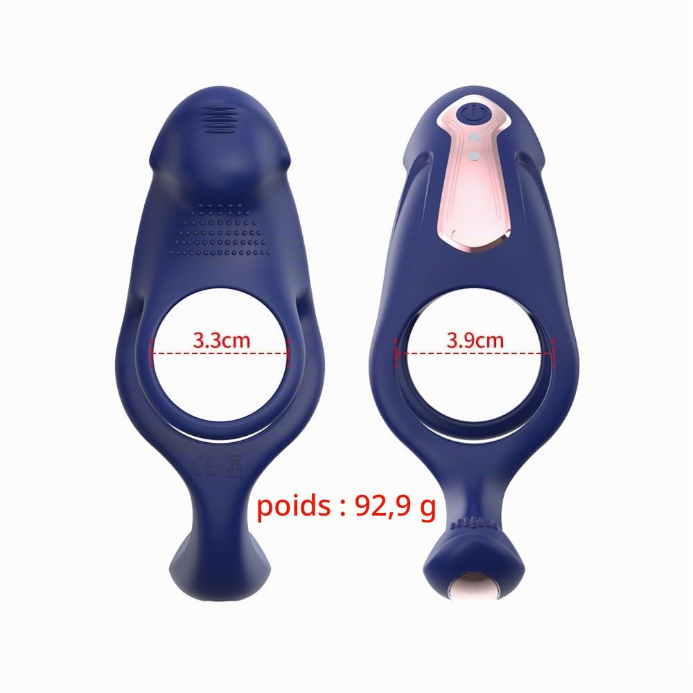 Masseur de Prostate Intelligent 3-en-1 avec APP - Vibromasseur à Poussée Automatique & Anneau Pénien - 9 Modes de Vibration & Télescopique - Silicone Médical Étanche - Sextoy Homme Point P & Couple