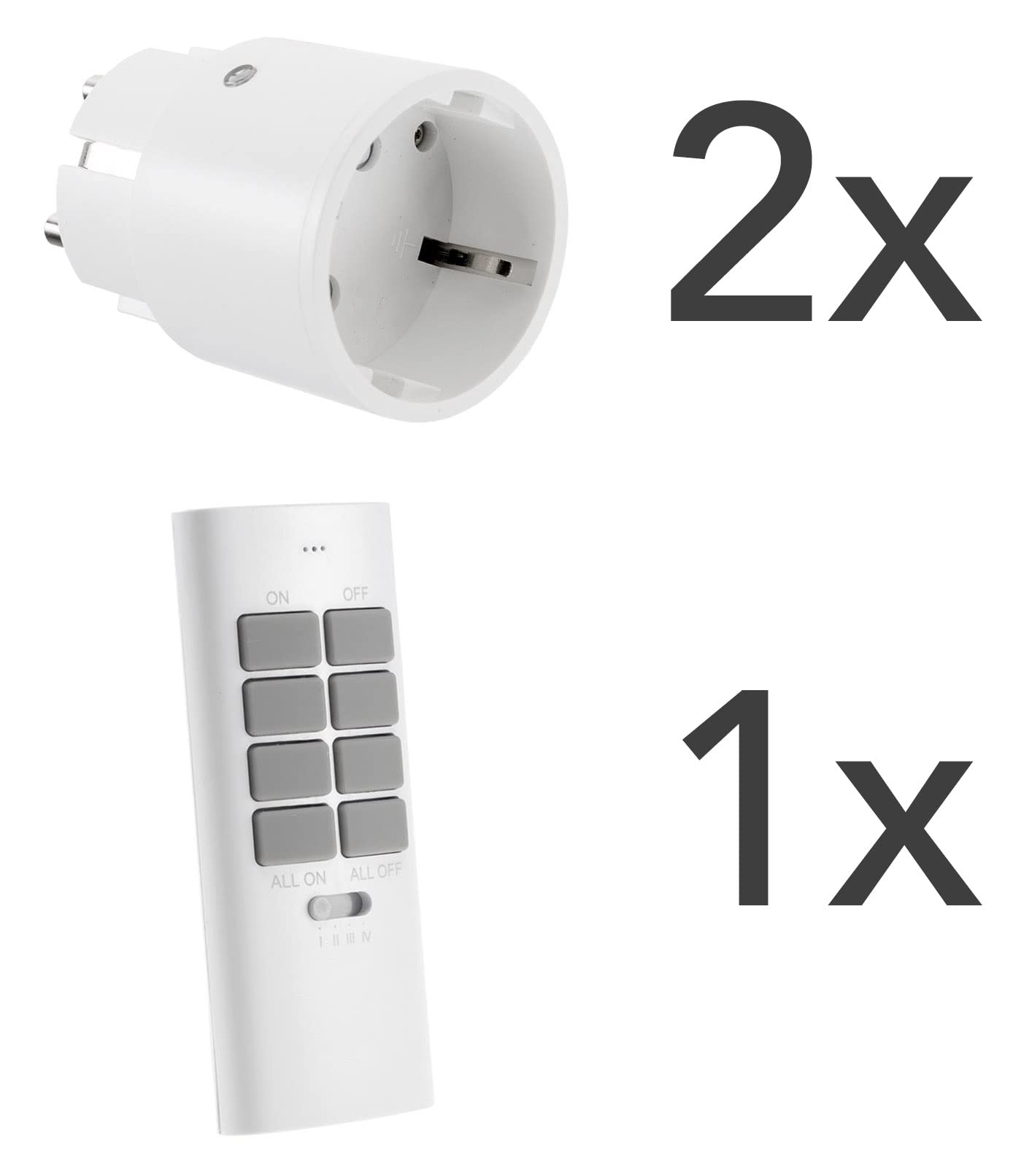 Pilota Casa 4-fach Funksteckdose Mit Fernbedienung – IP20, Für Einfache Fernbedienung Von Lampen & Geräten
