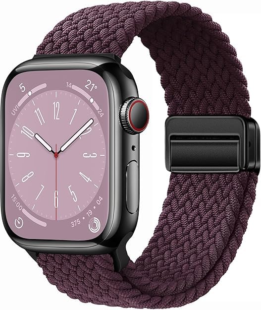 Image of Braided Nylon Band Compatible with Apple Watch 49mm /46mm /45mm /44mm /42mm /41mm /40mm /38mm | Adjustable Magnetic Clasp Strap Fit for Ultra 3 /2 /1, SE3 /2 /1 & Series 11 /10 /9 /8 /7 /6 /5 /4 /3 /2 /1