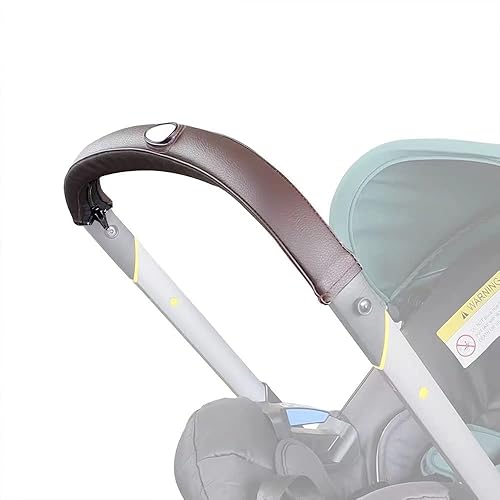 Miniatura 2 de Funda de piel sintética con cremallera extraíble para manillar, compatible con asientos de automóvil y cochecitos Doona (marrón)