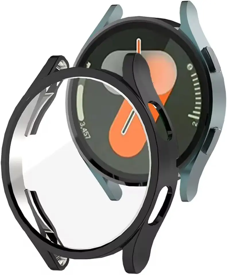 Capa Case Bumper Preto Com Película 9d P/Galaxy Watch 7 44mm