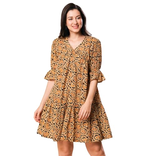Image of Globus Women Ethnic Dresses (3641644004 Mustard XL)