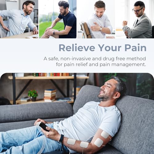Image of AUVON 4 Outputs TENS Unit Muscle Stimulator with 24 Modes & Intuitive Operation Design, FSA & HSA Eligible, TENS Machine with 10 TENS Pads, Electronic Pulse Massager for Back Pain Relief Therapy