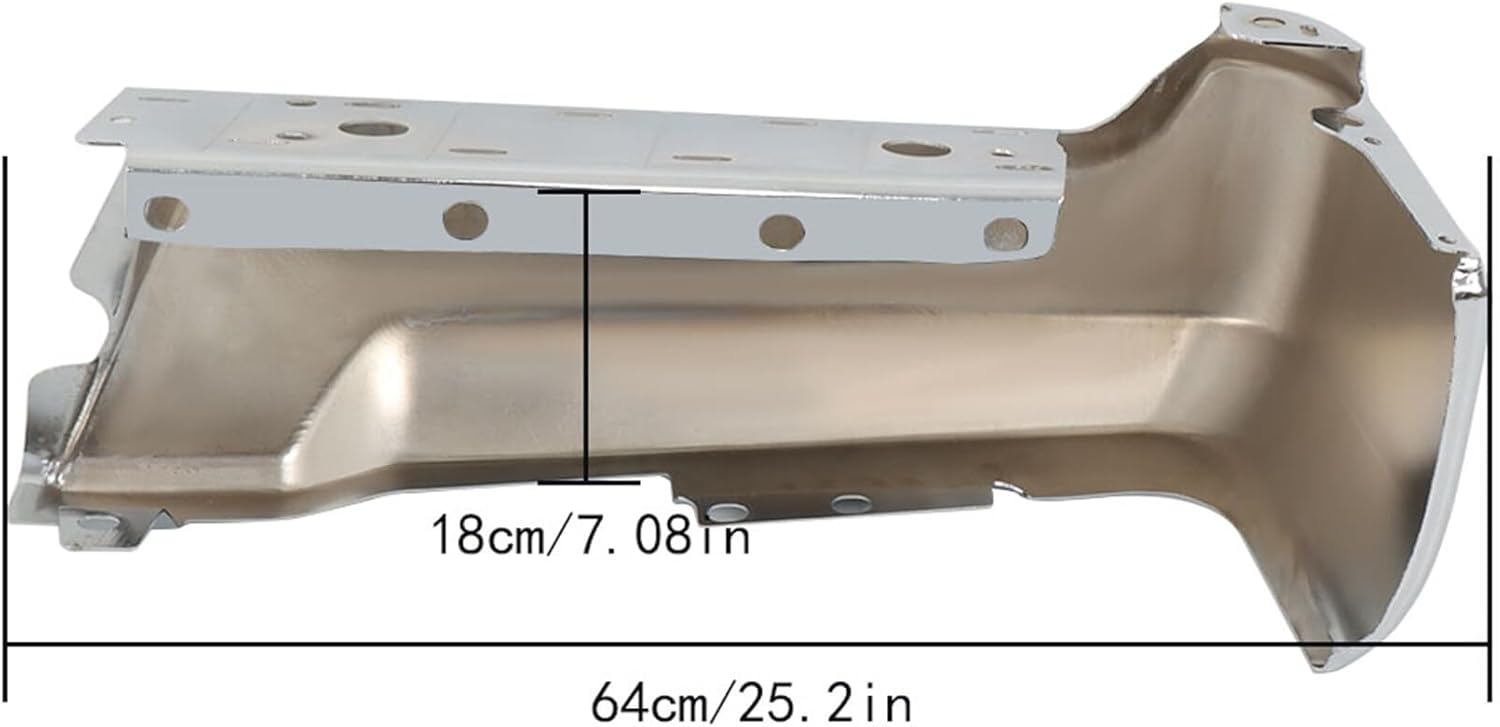 labwork Chrome Rear Bumper Face Bar Left Side Replacement for F250 F350 Super Duty 2017-2022 FO1102386 without Parking Aid Sensor Holes