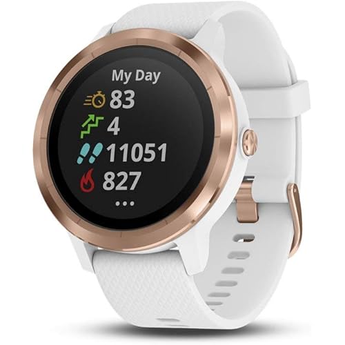 Garmin 010-01769-09 vívoactive 3, GPS Smartwatch with Contactless Payments and Built-in Sports Apps, 1.2", White/Rose Gold (Renewed)