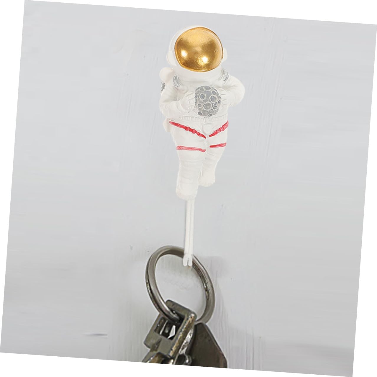 Astronaut Wall Hook Adhesive Heavy Duty Coat Hanger Resin Space-Themed Organizer for Entryway Bathroom Bedroom, No Drilling Self Adhesive Wall Hook for Home Storage