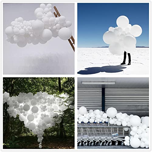 Image of 412pcs White Balloons 18 12 10 5 Inch White Balloon Garland Arch Kit Different Sizes Matte Latex Balloons for Baby Shower Birthday Wedding Party Decorations