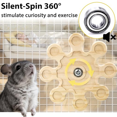 Image of Upgraded Larger & Thicker Rotating Kiln-Dried Wood Chinchilla Toy