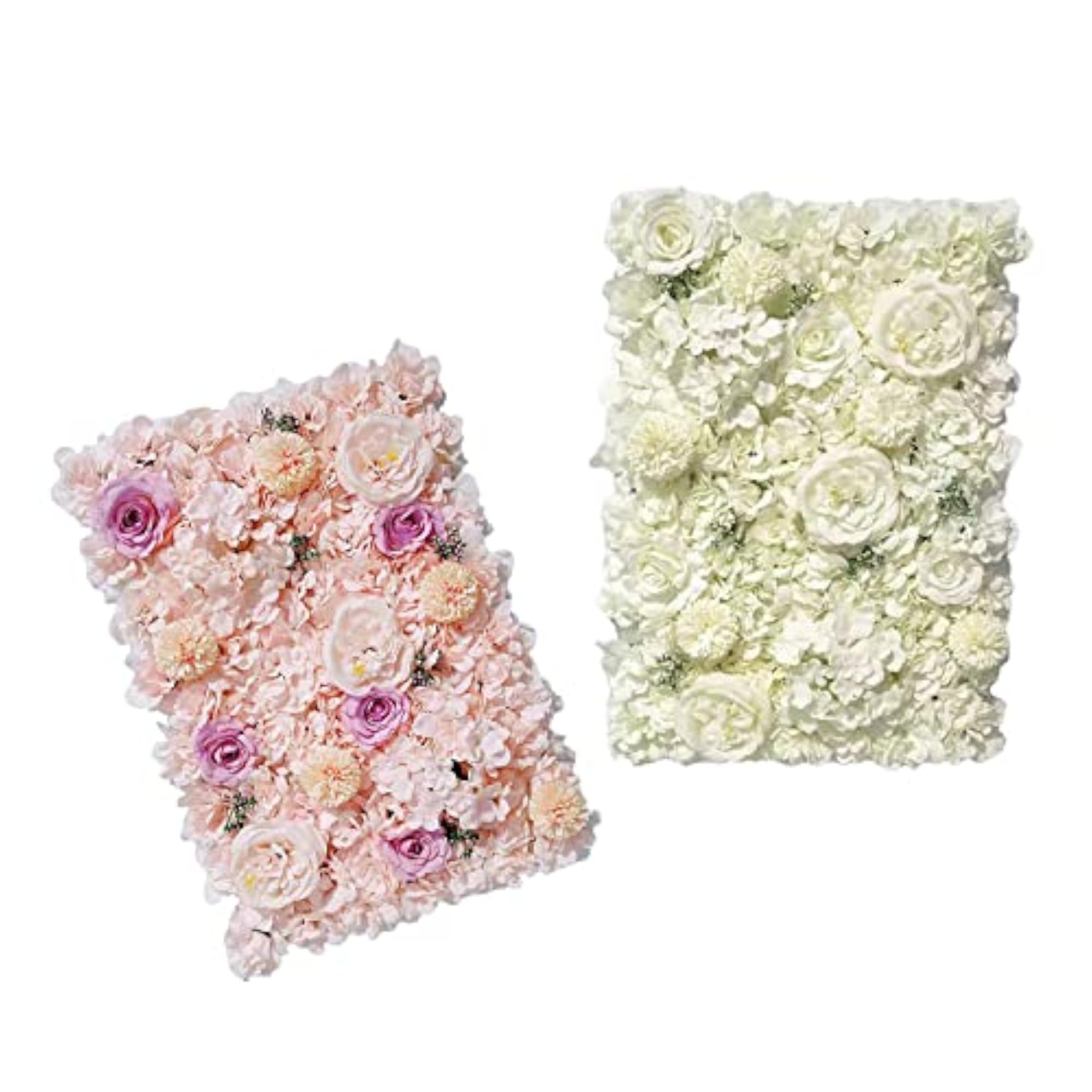 2 Pieces Artificial Silk Flowers Wall Panel Wedding Decor