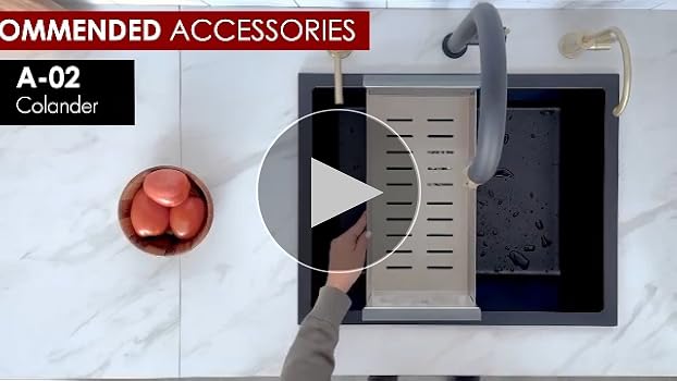 Stylish 22 x 17.5 Inch Granite Composite Kitchen Sink Single