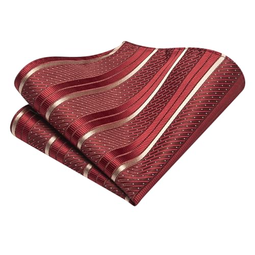 Image of Dubulle Silk Ties Set for Men Formal Paisley Striped Necktie Pocket Square Cufflinks 3PCS Sets Wedding Business Party