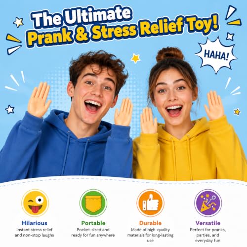 Tiny Hands on Sticks, 2 Pairs (4 Pieces) Mini Fake Hand Props for Pranks, Parties, Office Jokes, Gag Gifts and Family Fun - image 6
