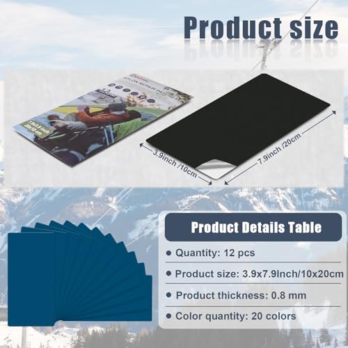 Image of 12Pcs 20X10cm Cahomo Nylon Self Adhesive Patches Fabric Repair Patch Nylon Repair Patch Waterproof Repair Patch for Down Tent, Sleeping Bag-Black
