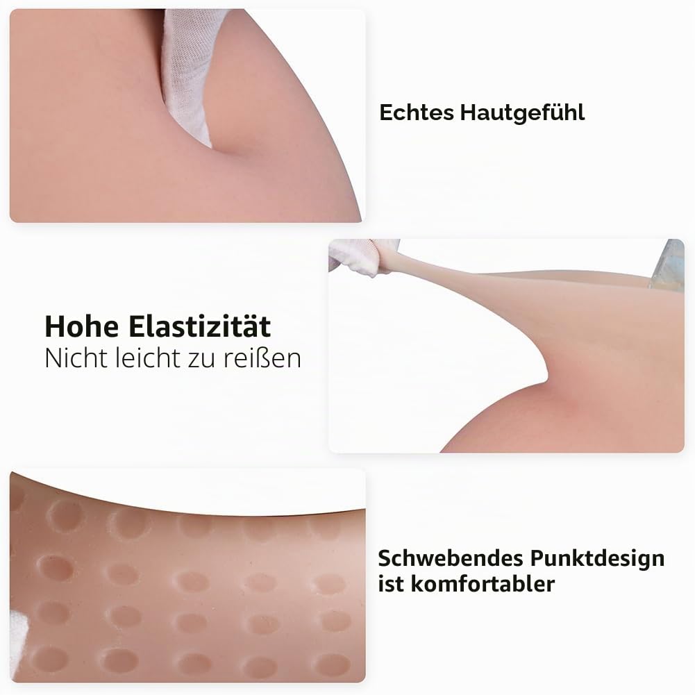 Künstlicher Schwangerschaftsbauch, künstliches Silikon, für Film und Fernseher, Requisiten, Cosplay, Fotografie (9 Monate/1,9 kg, Weiß)