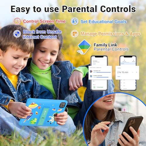 Image of Contixo Kids Tablet K103A - Learning Tablet for Kids with Games and Educational Apps, 10 inch, Android, 64GB, WiFi, Parental Control, Kid-Proof Case with Kickstand - Blue
