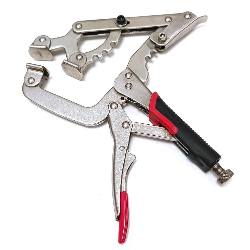 Jnchdghwa As Shown Adjustable Width 10 Inch C Clamp Locking Pliers Three Head Holding Grip For 2" To 5"
