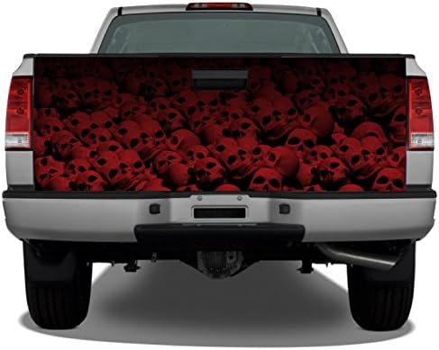 Pile of Skulls (Red) Truck Tailgate Wrap Vinyl Graphic Decal