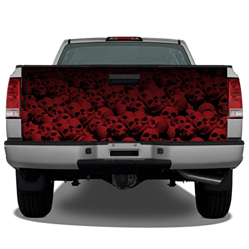 Pile Of Skulls (Red) Truck Tailgate Wrap Vinyl Graphic Decal #TOP2