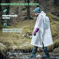 Aolegoo 2 Stück Regenponcho, EVA Wiederverwendbarer Tragbarer Unisex-Regencape für Survive, Fahrrad, Wandern, Camping, Angeln, Konzert, Stadion, Festival (Gelb) – Ansicht 5