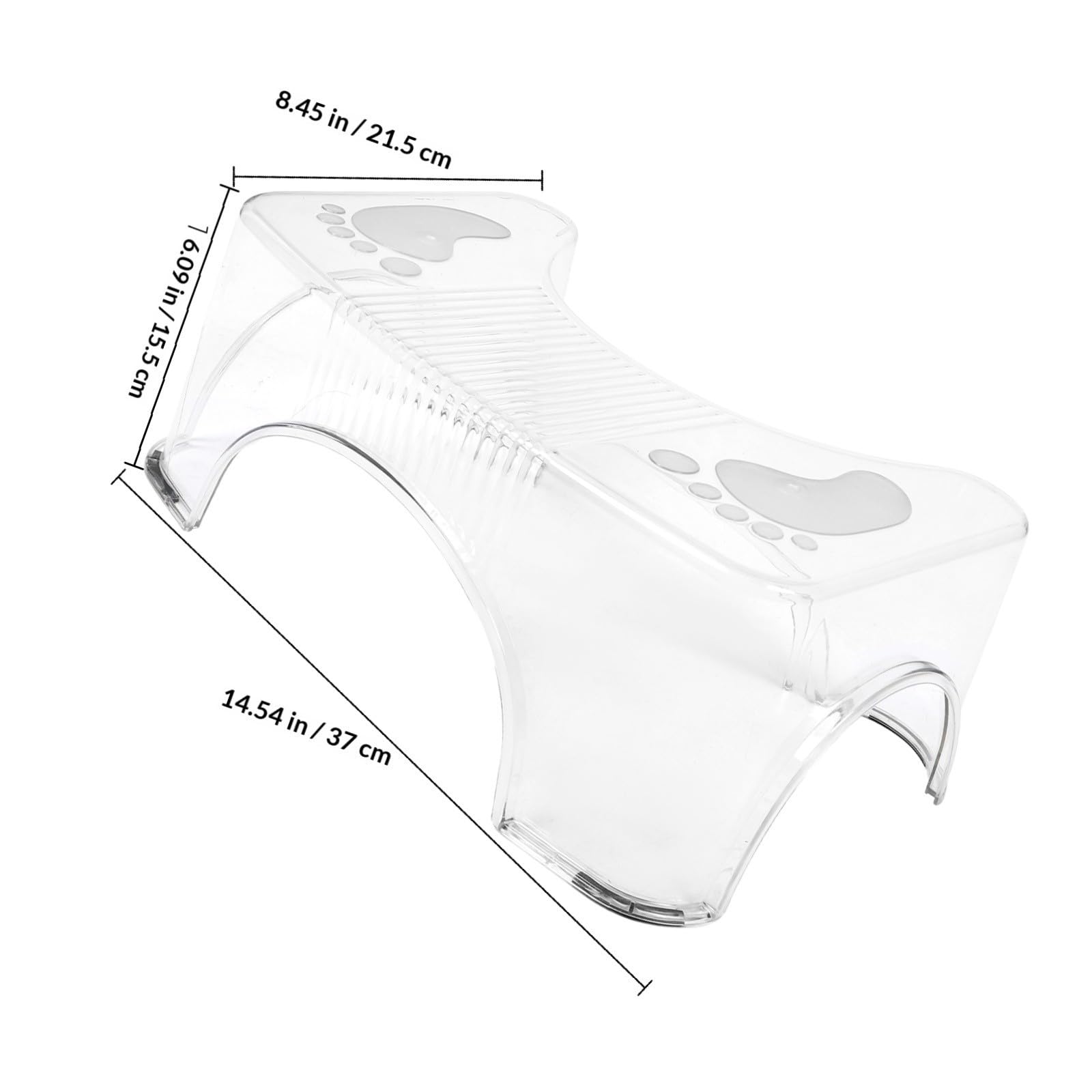 Taburete y Reposapiés para Baño Transparente Diseño Antideslizante Multifuncional y Portátil, Adecuado para Inodoro y Uso en Exteriores