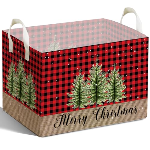 Image of Merry Christmas HOLA Storage Basket, Snowman Waterproof Storage Box, Toy and Clothes Storage Box for Boys and Girls, Santa Christmas Gifts for Nursery, Christmas Winter Party Decoration Storage Cube